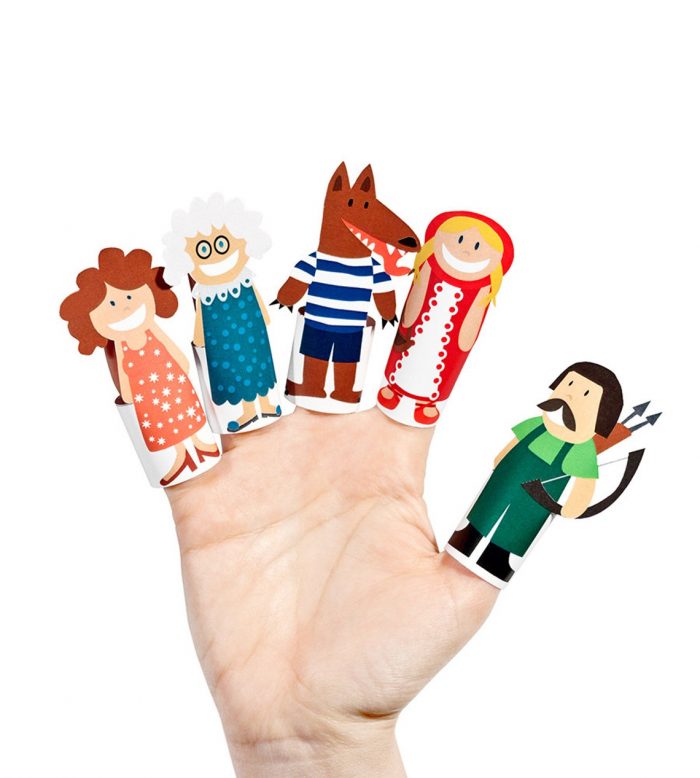 Little Red Riding Hood Paper Finger Puppets