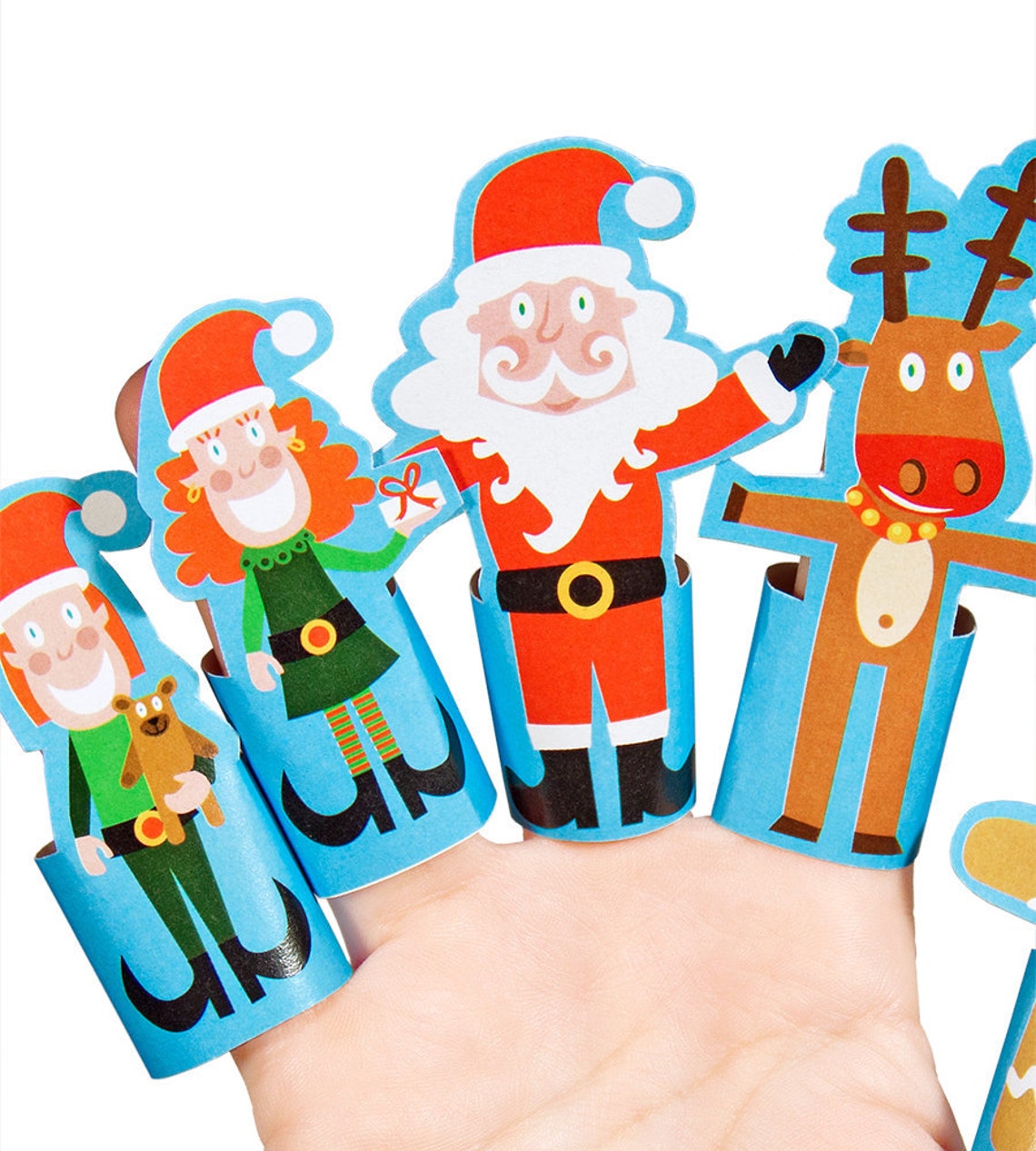 Christmas Paper Finger Puppets PUKACA Paper Toys
