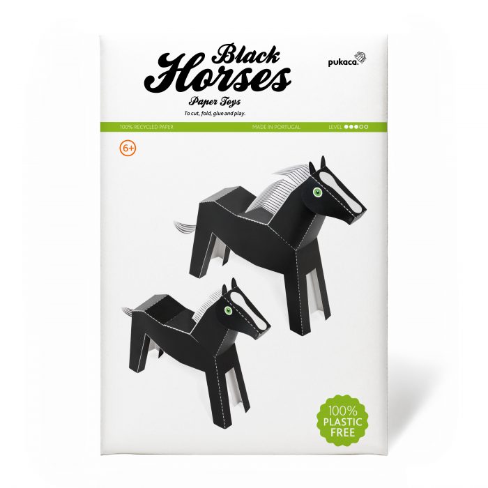Black Horses Paper Toys