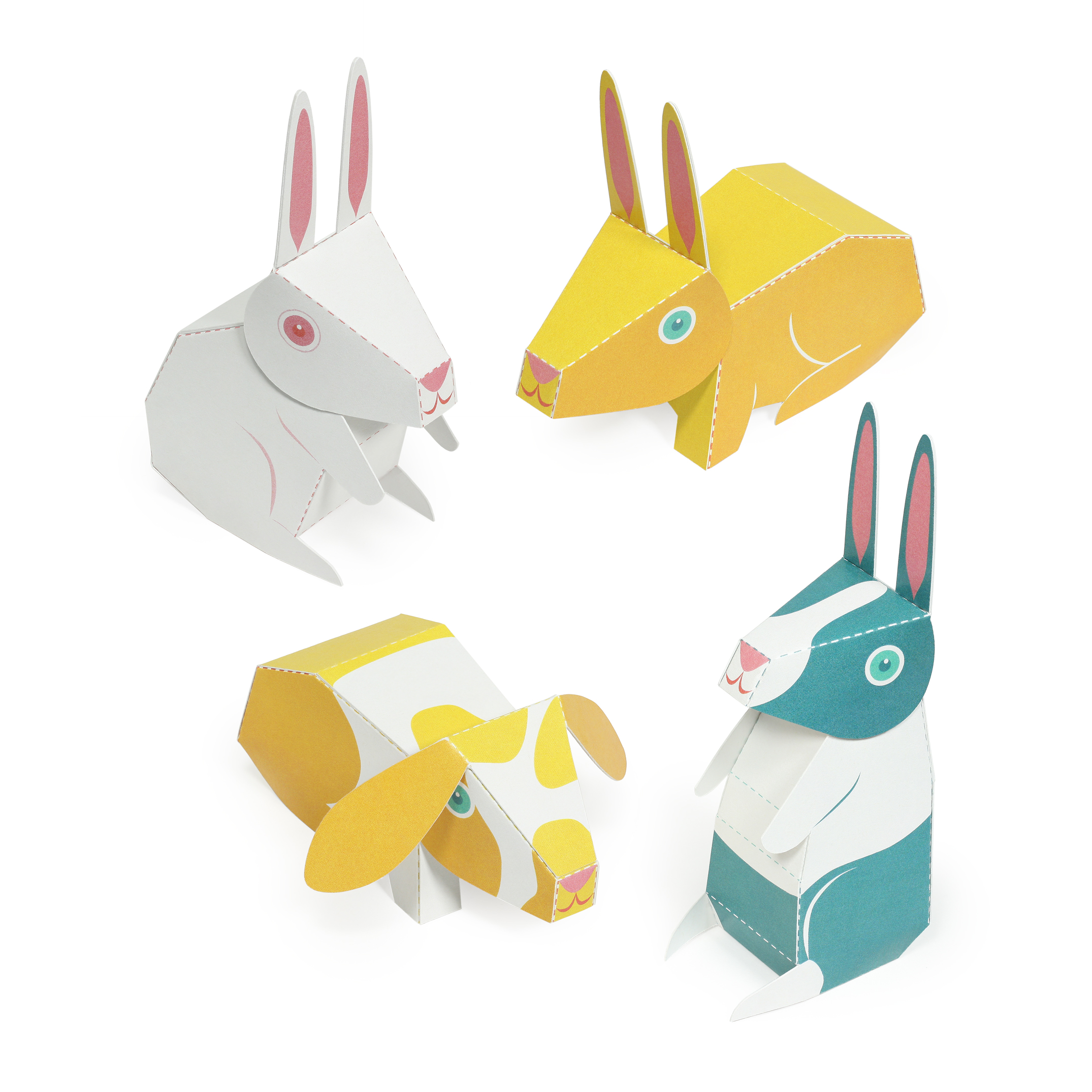 Rabbits Paper Toys – PUKACA