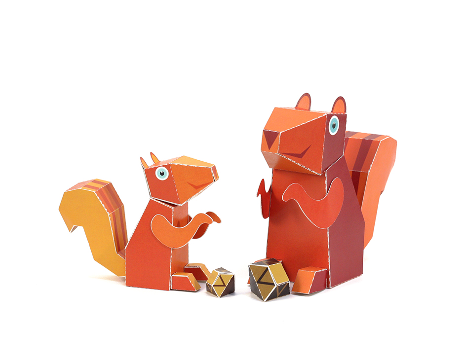 Maxi Squirrel Paper Toys – PUKACA