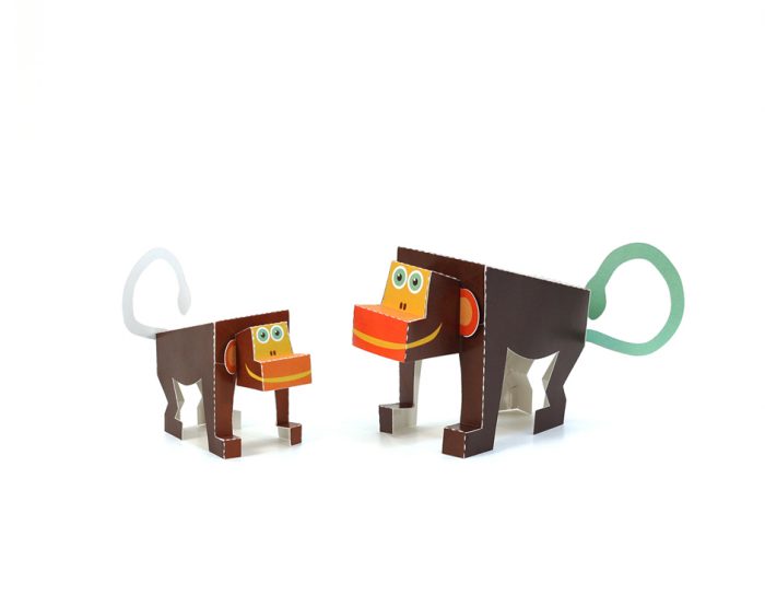 Maxi Monkey Paper Toys