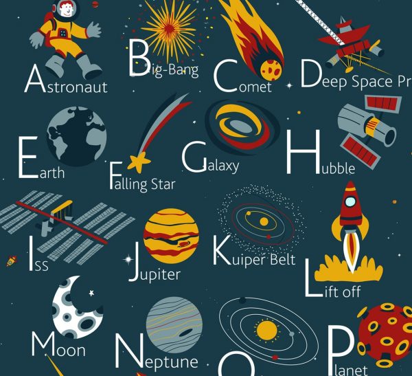 ENGLISH Space Alphabet Poster PUKACA